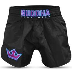 Buddha Pantalon Muay Thai Kick Boxing European Musashi Blanco-Rojo